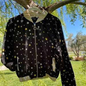 NWT Unique Black Gold Track Suit style jacket